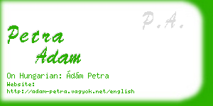 petra adam business card