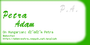 petra adam business card